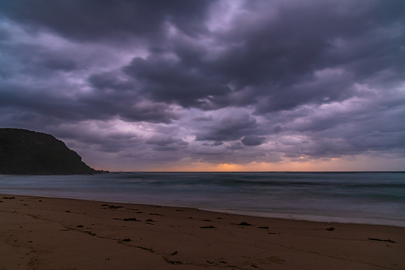 Rainy day moody seascape