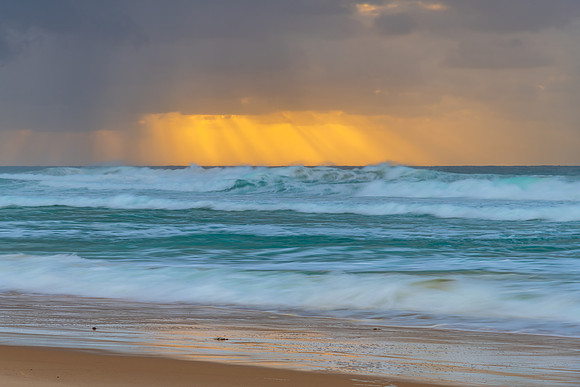 Rainy day moody seascape