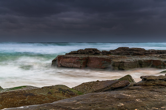 Rainy day moody seascape