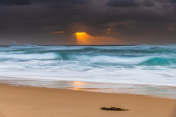 Rainy day moody seascape