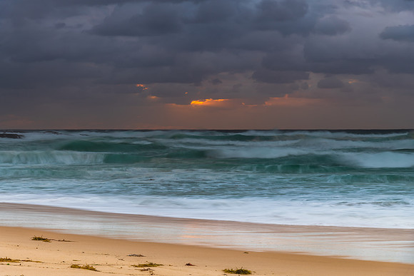 Rainy day moody seascape