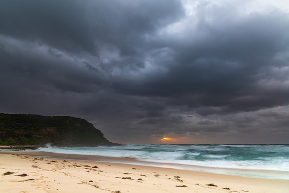 Rainy day moody seascape