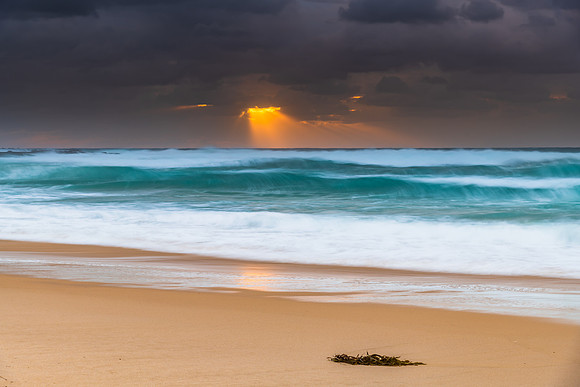 Rainy day moody seascape