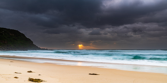Rainy day moody seascape