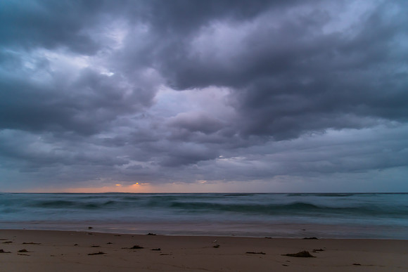 Rainy day moody seascape