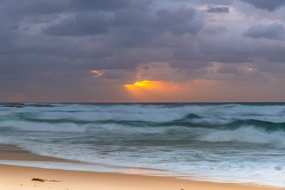 Rainy day moody seascape