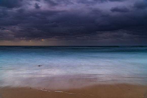 Rainy day moody seascape