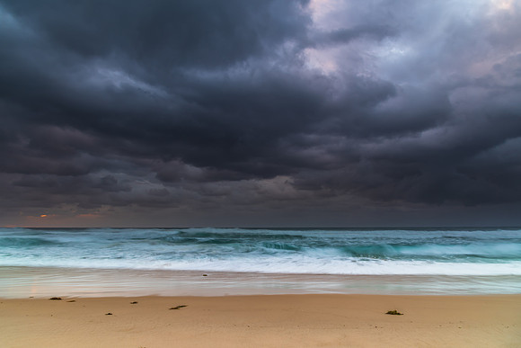 Rainy day moody seascape