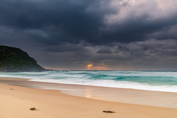 Rainy day moody seascape