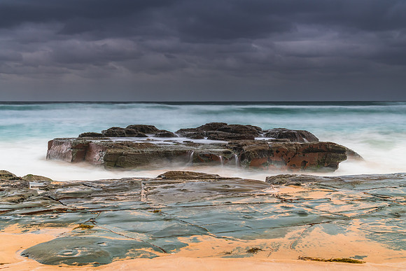 Rainy day moody seascape