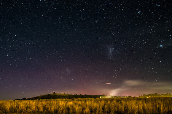 Aurora Australis begins to light up the night sky