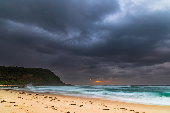 Rainy day moody seascape