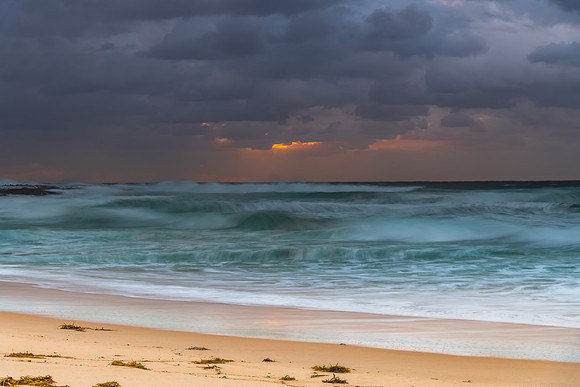 Rainy day moody seascape