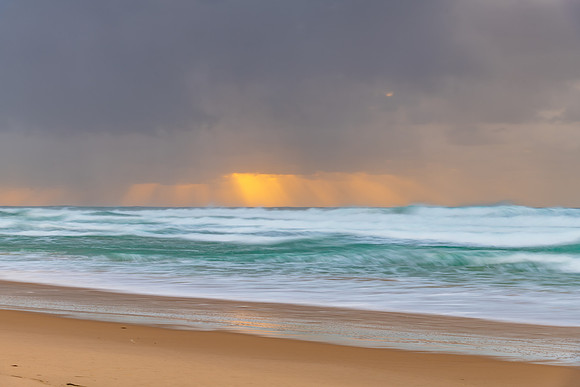 Rainy day moody seascape