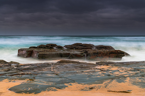 Rainy day moody seascape