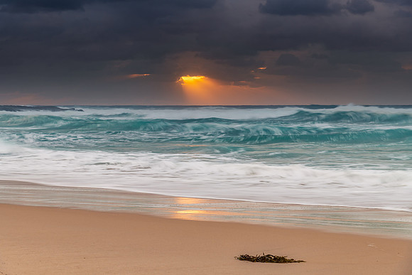 Rainy day moody seascape