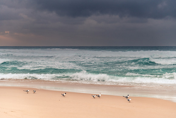 Rainy day moody seascape