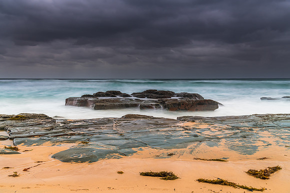 Rainy day moody seascape