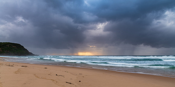Rainy day moody seascape