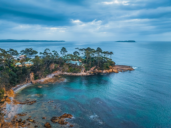 Cloudy Sunrise Seascape at Denhams Beach