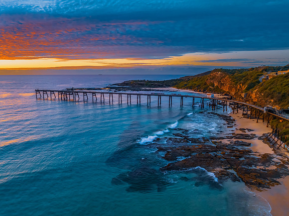 Sunrise at the seaside with beautiful cloudcover