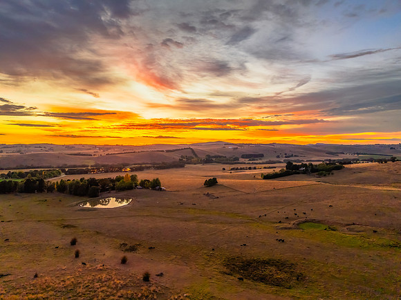 Sunrise light over the countryside