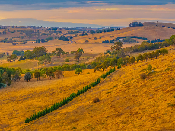 Sunrise light over the countryside