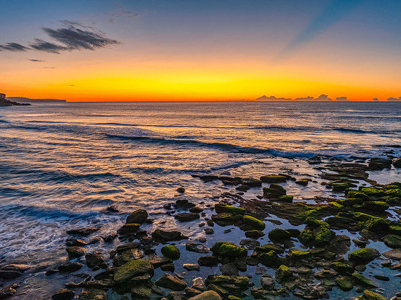 Northern Beaches Sunrise at the seaside with rain clouds