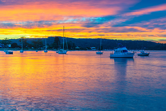 Sunrise waterscape at the channel