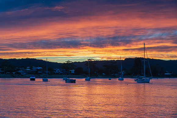 Sunrise waterscape at the channel
