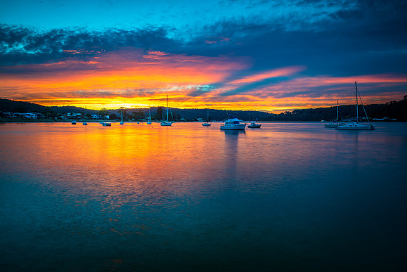 Sunrise waterscape at the channel