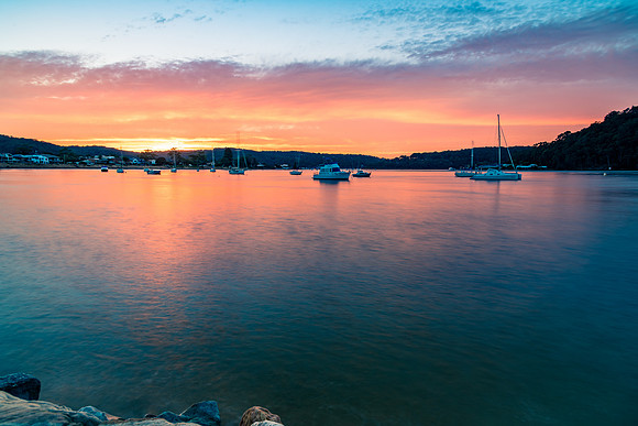 Sunrise waterscape at the channel