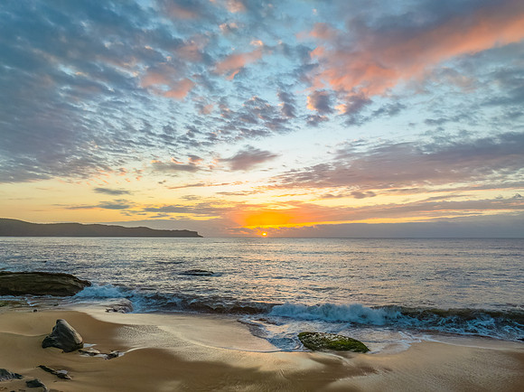 After the rain sunrise at the seaside