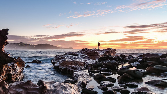 Rocky Sunrise Seascape