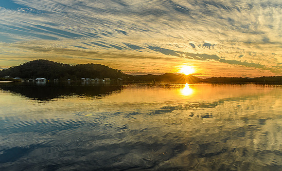 Sunrise Waterscape and Reflections on the Bay