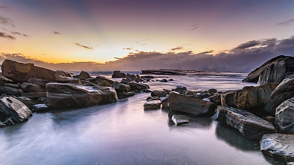 Rocky Daybreak Seascape