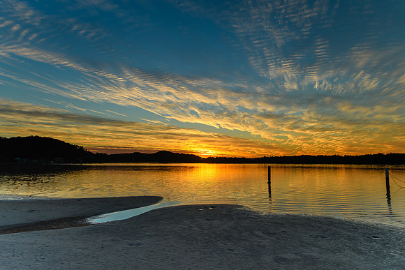 Sunrise Waterscape and Reflections on the Bay