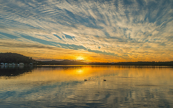 Sunrise Waterscape and Reflections on the Bay
