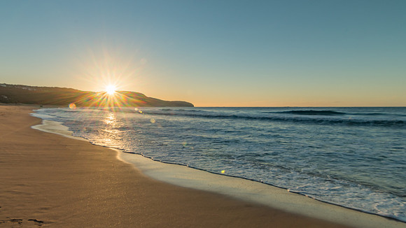 Sunrise Seascape with Sunburst