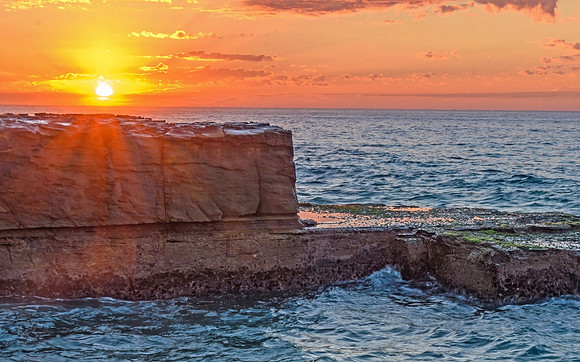 Rock Shelf Sunrise Seascape