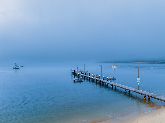One foggy morning over the bay