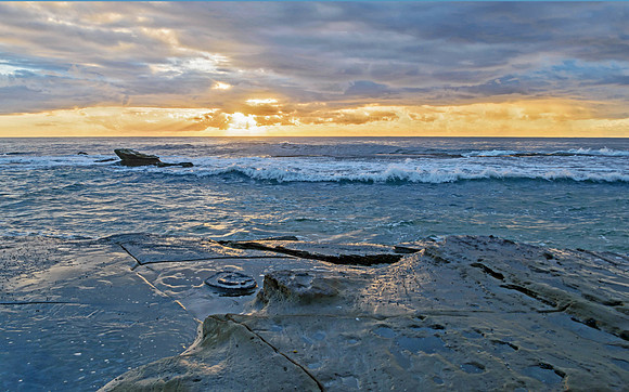 Rocky Sunrise Seascape