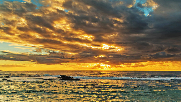 Rocky Sunrise Seascape