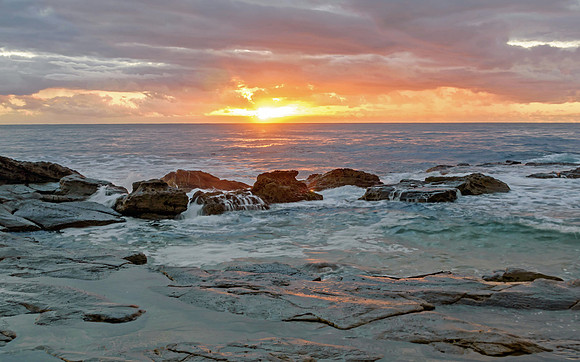 Rocky Sunrise Seascape