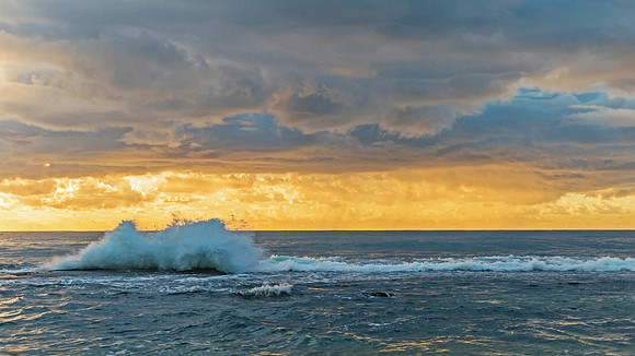Splashy Sunrise Seascape