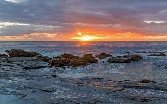 Rocky Sunrise Seascape