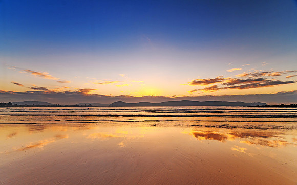 Sunrise Seascape and Cloud Reflections