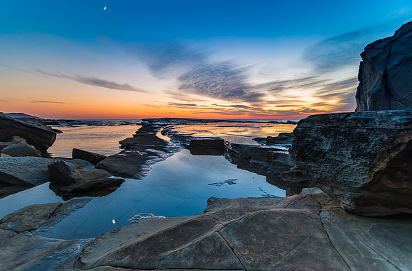 Rocky Daybreak Seascape