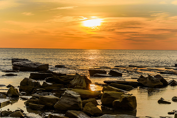 Rocky Sunrise Seascape