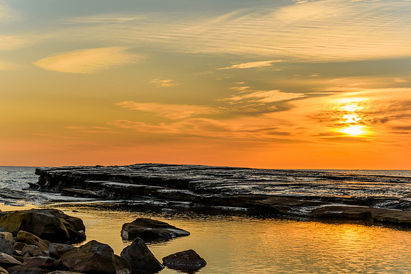 Rocky Sunrise Seascape